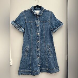 Habitual denim button up dress a line